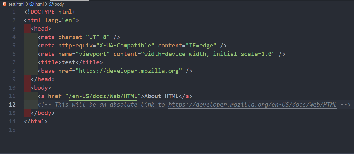 exaple code